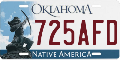 OK license plate 725AFD