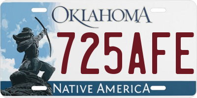 OK license plate 725AFE