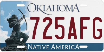 OK license plate 725AFG