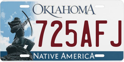 OK license plate 725AFJ