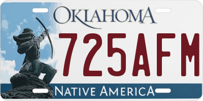 OK license plate 725AFM