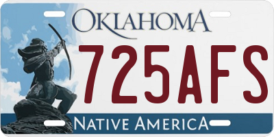 OK license plate 725AFS