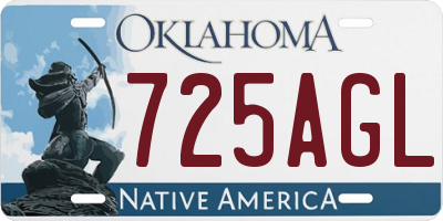 OK license plate 725AGL