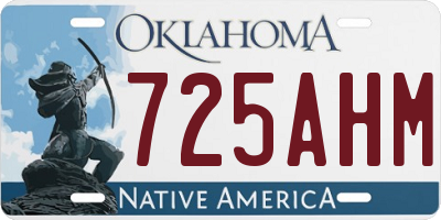 OK license plate 725AHM