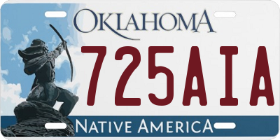 OK license plate 725AIA