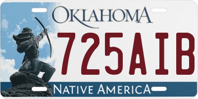 OK license plate 725AIB
