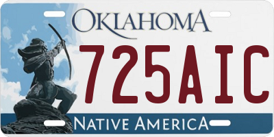 OK license plate 725AIC