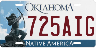 OK license plate 725AIG