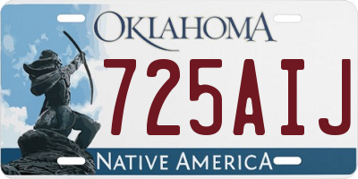 OK license plate 725AIJ
