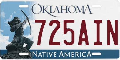 OK license plate 725AIN