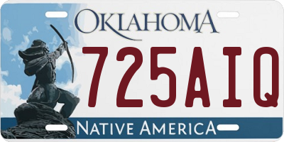 OK license plate 725AIQ