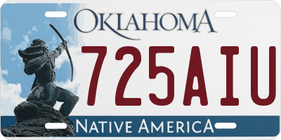 OK license plate 725AIU