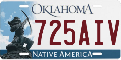 OK license plate 725AIV