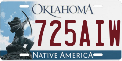 OK license plate 725AIW