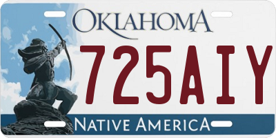 OK license plate 725AIY