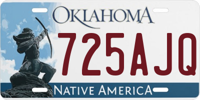 OK license plate 725AJQ