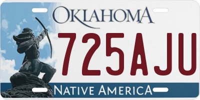 OK license plate 725AJU