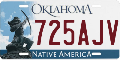 OK license plate 725AJV