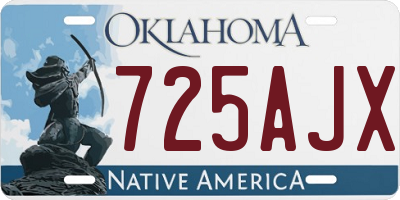 OK license plate 725AJX