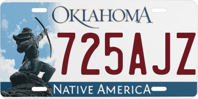 OK license plate 725AJZ