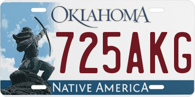 OK license plate 725AKG