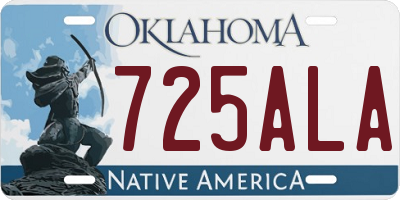 OK license plate 725ALA