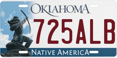 OK license plate 725ALB