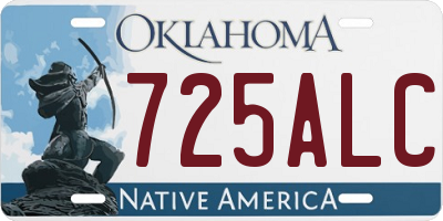 OK license plate 725ALC