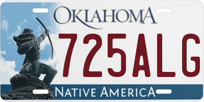 OK license plate 725ALG