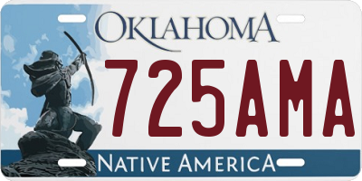OK license plate 725AMA