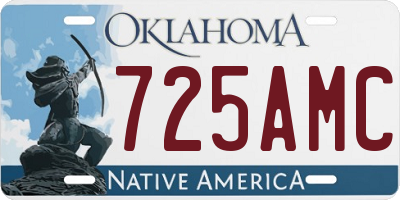OK license plate 725AMC