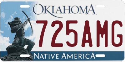 OK license plate 725AMG