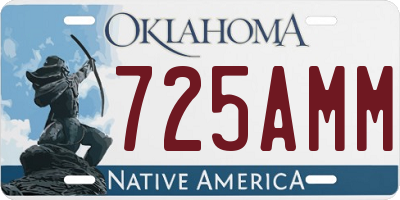 OK license plate 725AMM