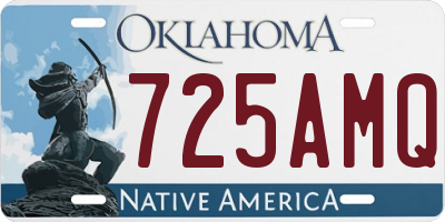 OK license plate 725AMQ