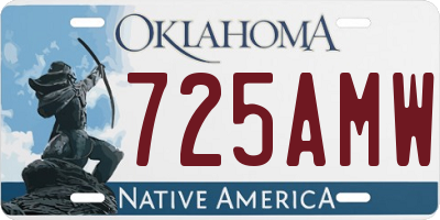 OK license plate 725AMW
