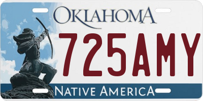 OK license plate 725AMY