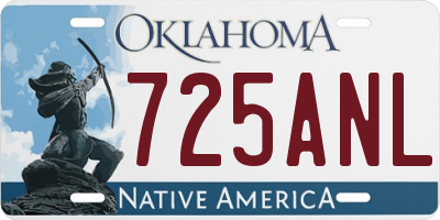 OK license plate 725ANL