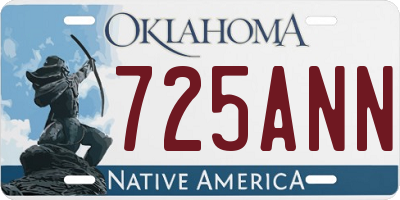 OK license plate 725ANN