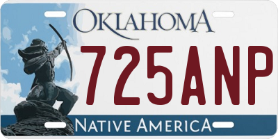 OK license plate 725ANP