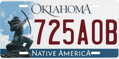 OK license plate 725AOB