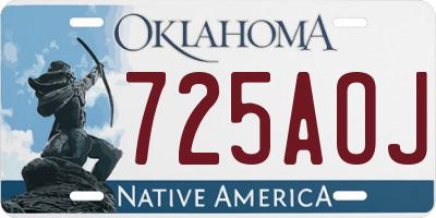 OK license plate 725AOJ
