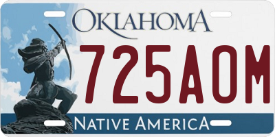 OK license plate 725AOM