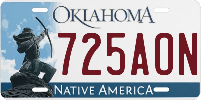 OK license plate 725AON