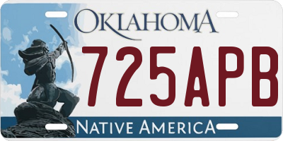 OK license plate 725APB
