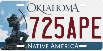 OK license plate 725APE