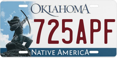 OK license plate 725APF