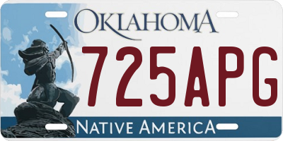 OK license plate 725APG