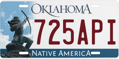 OK license plate 725API