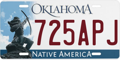 OK license plate 725APJ