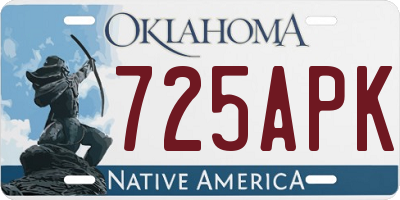 OK license plate 725APK